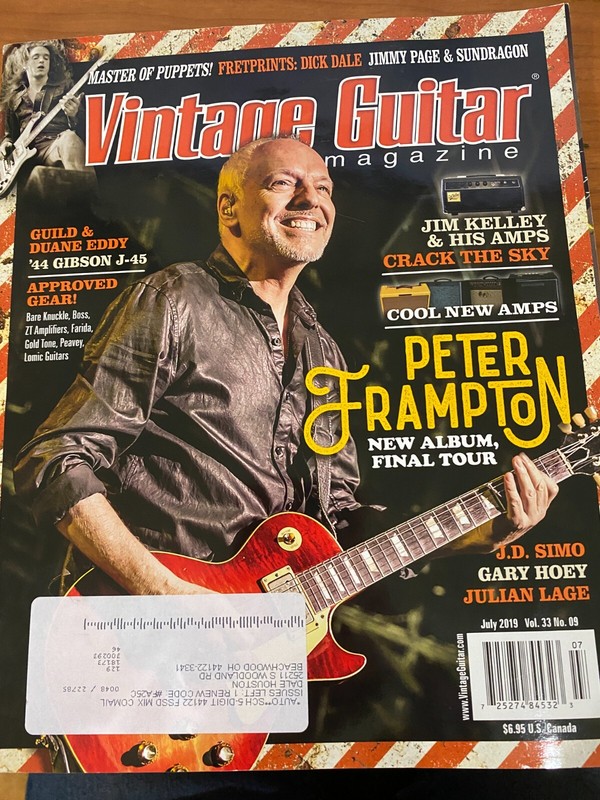 Vintage Guitar MagazineJuly 2019 - Peter Frampton