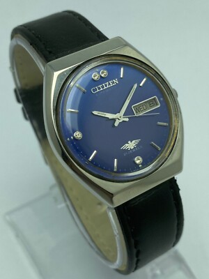 CITIZEN 置き時計 7JEWELS 昭和超貴重時計 Citizen Eagle 7 Automatic 71-3732 Cal.8200A Day/Date Blue Dial