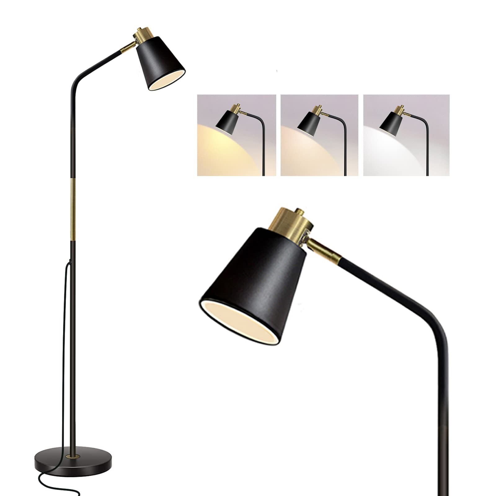 Dimmable Farmhouse Floor Lamp for Living Room & Bedroom Reading Lighting-image