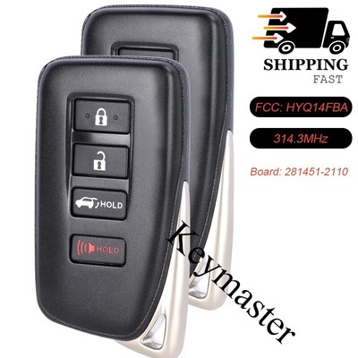 2X Smart Remote Key Fob for Lexus LX570 NX200t NX300 NX300h HYQ14FBA 281451-2110