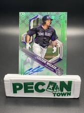 2018 Bowman High Tek Colton Welker Green Parallel Auto /99 Rockies Giants