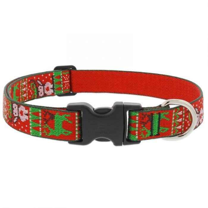New Lupine Ugly Sweater Red and Green Christmas Dog Collars and Leash