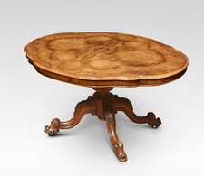 Walnut Centre Table | Carved Cabriole Legs & Moulded Edge