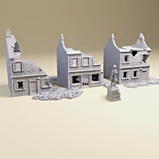 Normandy WWII Destroyed Town Bundle | 28mm, 2...