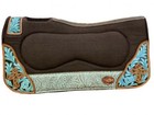 Klassy Cowgirl 28x30 Barrel Style 1” horse saddle felt pad teal embossed accent