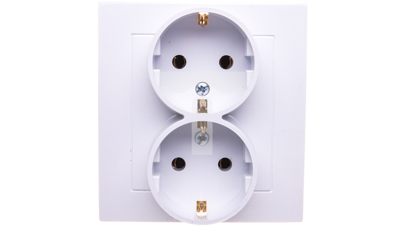 AS Double socket z / u Schuko white GP-2GS / 00 /T2UK