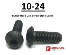 10-24 Button Socket Head Cap Screws Allen Hex Black Oxide Alloy Steel