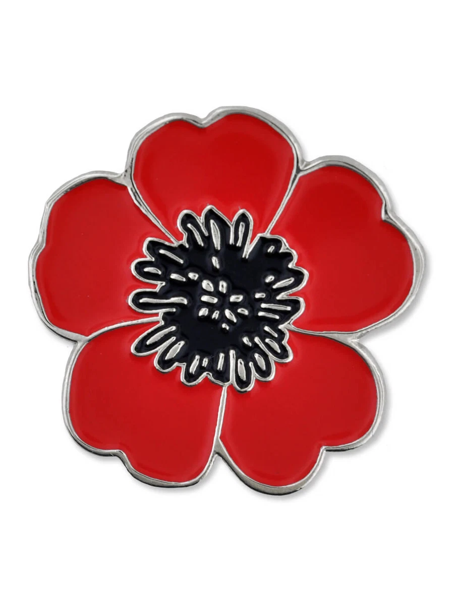 Poppy flower brooch deals