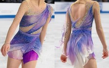 Ice Figure Skating Dress Figure Skating Dress For Competition purple dyeing