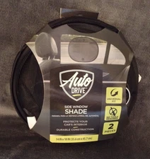 Auto Drive Side Window Sunshade 14" X18" 2 Pk Universal Fit New in Pkg