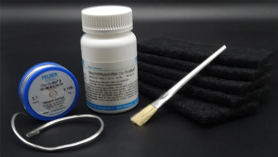 FELDER LÖTTECHNIK 100g Fittingslot 2,7mm Cu-Rotin®3 70g Cu-Roplus Weichlot Fitting Kupferrohr