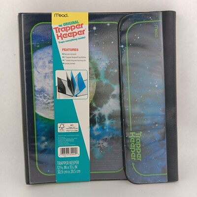 The Original Mead Trapper Keeper 1'' Round Ring Binder With Inside Pocket Moon