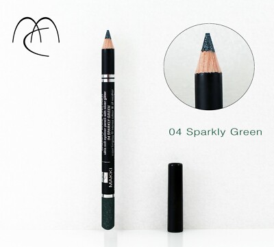 MAKKI GLITZERNDER GRÜNER EYELINER STIFT MIT SILBER GLITZER EYE LINER WEICH 