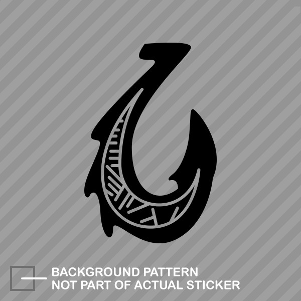 Hawaiian Polynesian Fish Hook Sticker Decal Vinyl makau hawaii native