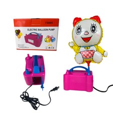 Portable Electric Balloon Pump Dual Nozzle Air Blower Inflator W/ 50Pcs Balloons