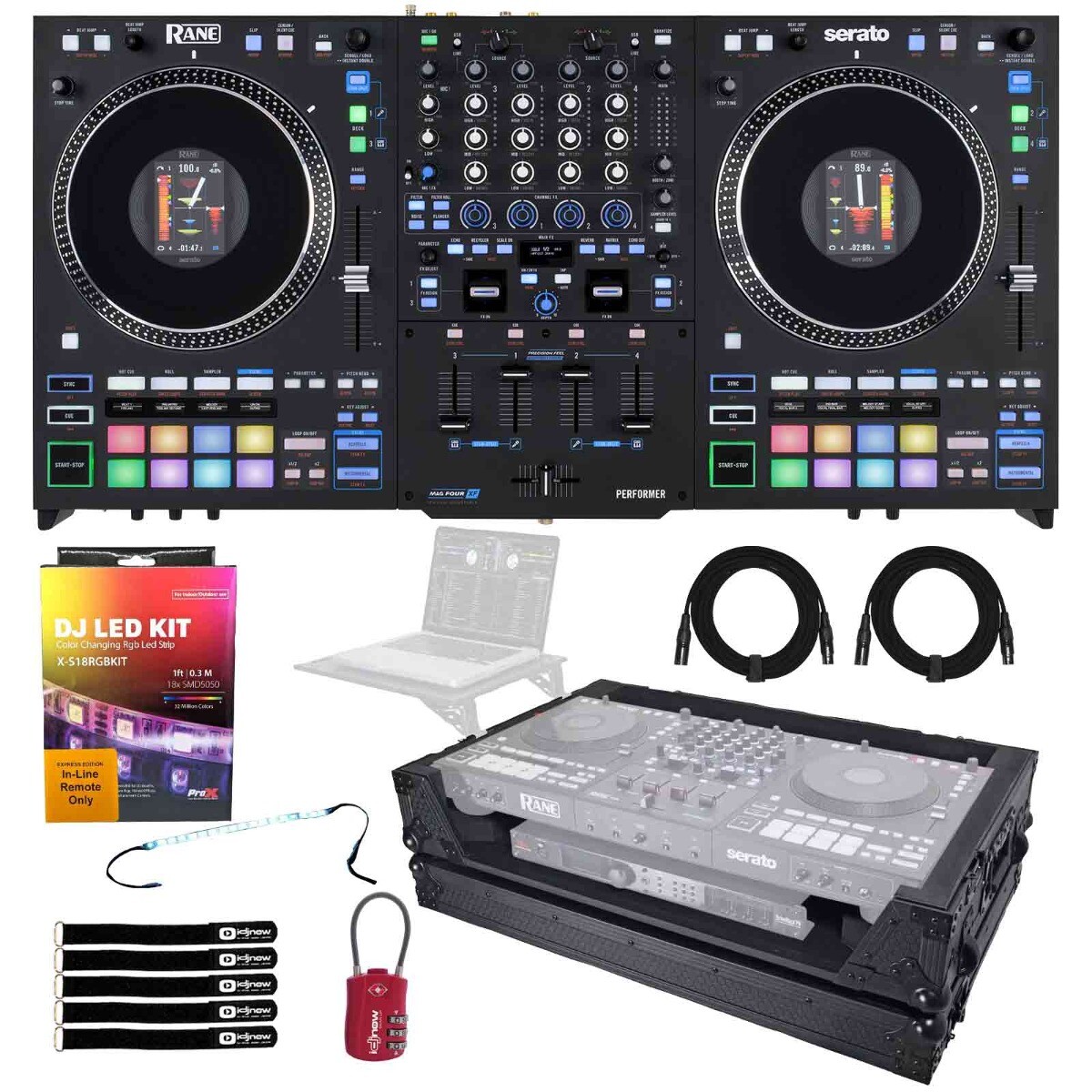 4-канальный моторизованный DJ-контроллер Rane PERFORMER Pro с черным корпусом