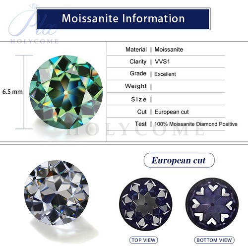 Loose Moissanite Stone D Color VVS1 Round Shape OEC Cut with GRA Certificate - Picture 10 of 21