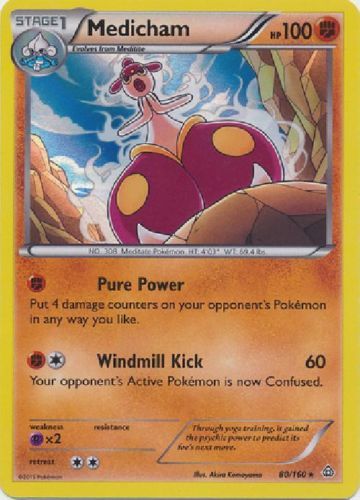 Medicham holo foil POKEMON XY PRIMAL CLASH 80/160 RARE CARD