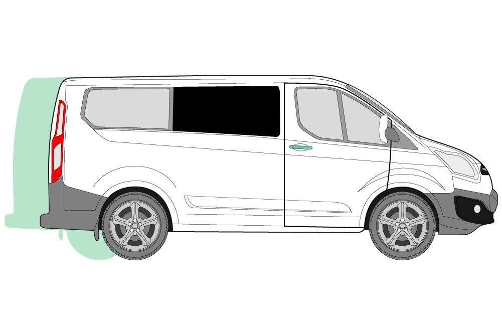 Ford Transit Custom Offside Right Front Blackout Curtain Kit 2013 - 24 RHD