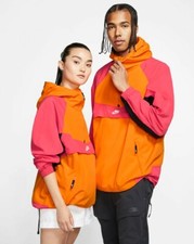 Nike MEN'S Sportswear Hooded Woven Jacket Ember Glow Black SIZE XL BRAND NEW