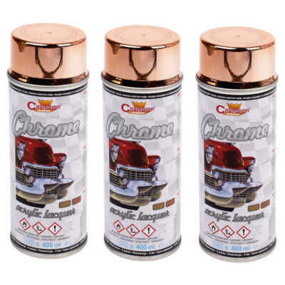 Chromlack Kupfer 3x 400ml Chromefarbe Chrome Spray Chromspray Effektspray Effekt