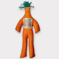 Dammit Doll Polk-a-dot Orange & Aqua Blue Stress Reliever Throw A Fit! Whack It