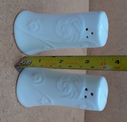 Vintage Old Retro White China Salt Pepper Pepper Pepper Pepper - Picture 6 of 8