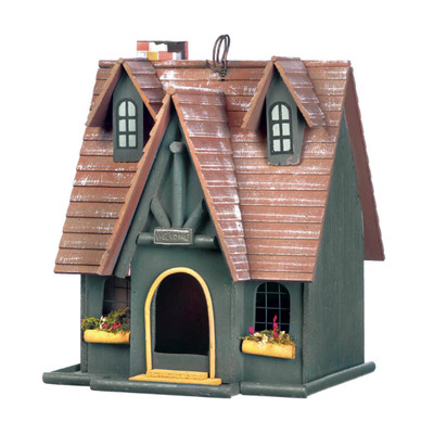 Storybook Wooden Cottage Birdhouse Bird House