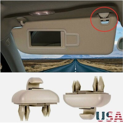 2X Sun Visor Beige Clip Holder Hook for Audi A3 S3 A4 S4 A5 S5 Q3 Q5 8U0857562A