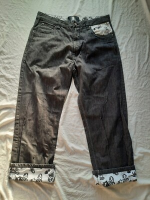 VTG 90s Hip Hop Karl Kani Baggy Denim Jeans 38x34 black