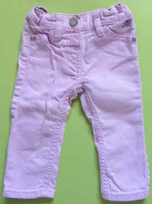 MEXX TROUSERS BABY GIRLS 74 9-12 MONTHS PINK DENIM PANTS LONG PANTS