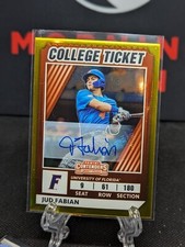 2022 Elite Extra Edition Jud Fabian Optic College Ticket Gold Auto 57/99 Orioles