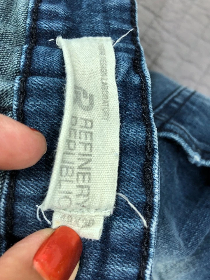 Refinery Republic Denim Design Jeans Men 42 x 30 Blue Distressed Paint Splatter - Image 4 of 4