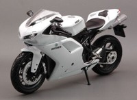 New Ray 1/12 Motorrad Ducati 1198 Weiss Modellbau Statisches Modell Diecast