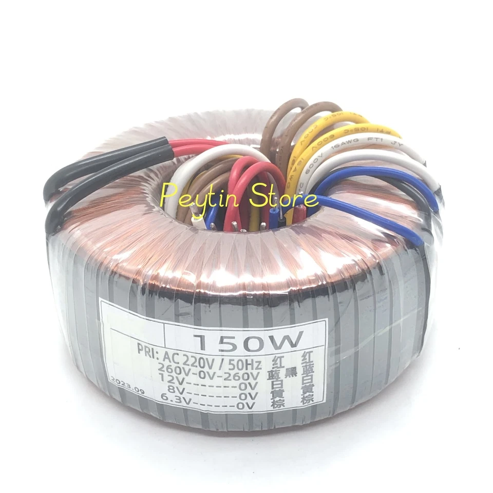 1Pc 150W Input 220V Output 260V-0-260V 6.3V 12V 8V Toroidal Transformer - Image 2 of 4