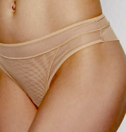 GUESS Sheer Mesh Coconut Sugar Nude Brasiliano Cheeky Panty NUOVO donna taglia M 6 - Foto 3 di 8