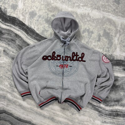 Vintage Ecko Untld 2000's Grey Graffiti Full Zip Spellout Size XL Hoodie