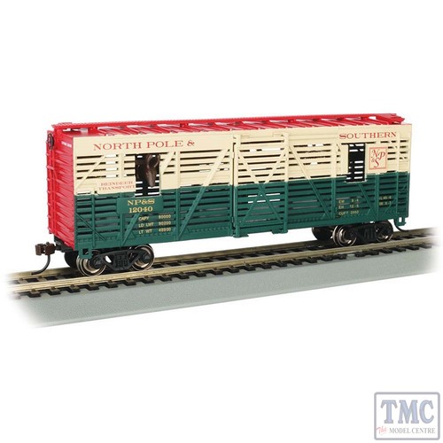 19709 Bachmann HO Gauge 40' Stock Car - Christmas NP&S #12040 (Animated) - 第 1/1 張圖片