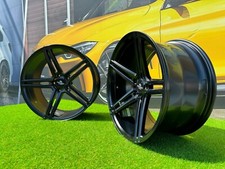 4 x 22 Inch 5x112 Forzza Bosan Style Satin Black Wheels: Fits For Mercedes BMW