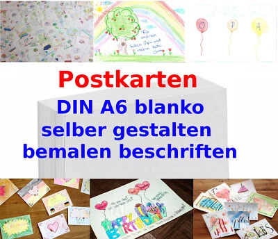 Postkarten blanko DIN A6 stabil zum selber gestalten bemalen Do It Yourself DIY