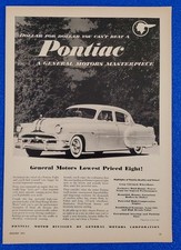 1953 Pontiac Chieftain Two Door Sedan Classic Original Print Ad General Motors