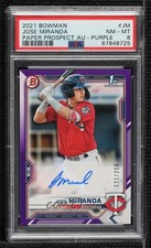 2021 Bowman Paper Prospect Purple Border 121/250 Jose Miranda PSA 8 Auto w5p