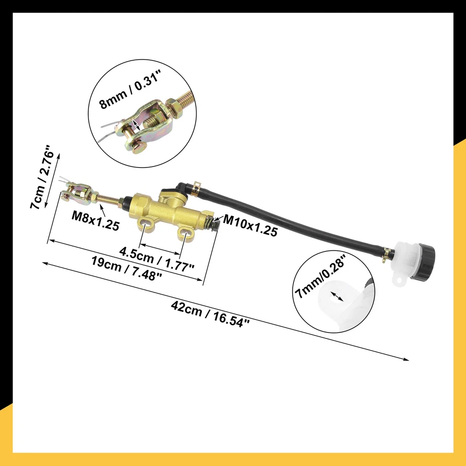Einzelne Motorrad-Hinterradbremse Hauptbremszylinder Pumpe Universal - Bild 2 von 4