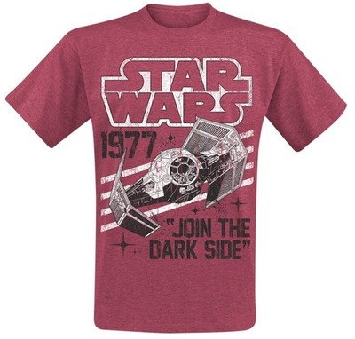 Star Wars T-Shirt Herren Dark Side Tie Fighter rot