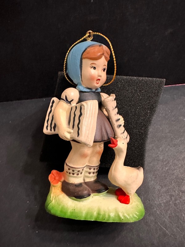 Vintage plastic ornament by Kurt s Adler 1980s Hummel style Hong Kong 4"