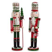 17 75'' PLAID AND HOLLY NUTCRACKER