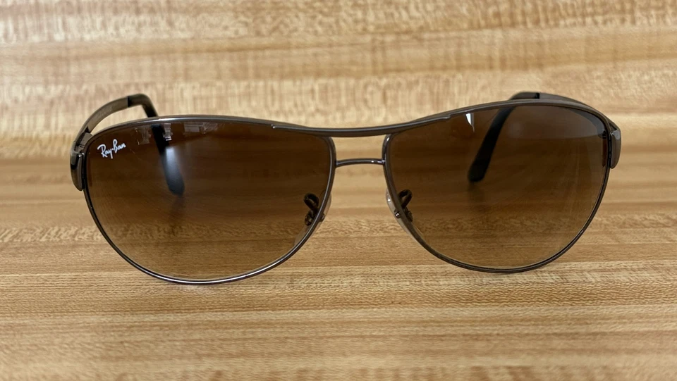 Ray-Ban Warrior RB3342 004/51 60mm Brown Gradient Aviator Sunglasses Italy - Image 4 of 4