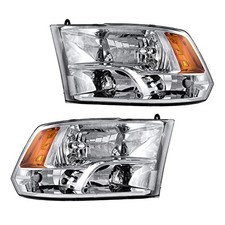 Headlight Assembly,Chrome Headlights Compatible with 1500 2011 Chrome-Amber