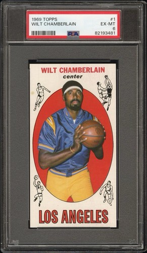 1969 Topps Wilt Chamberlain PSA 6 LA Lakers #1 cc23