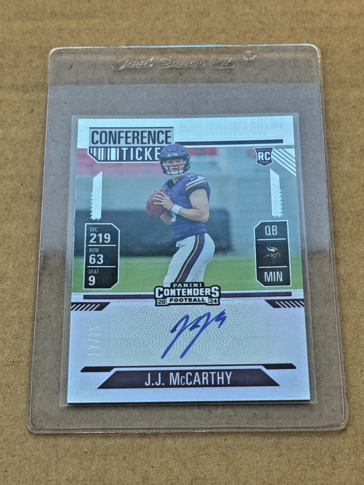 2024 Panini Contenders J.J. McCarthy Conference Ticket Rookie Auto /75 ~ NM-MT +